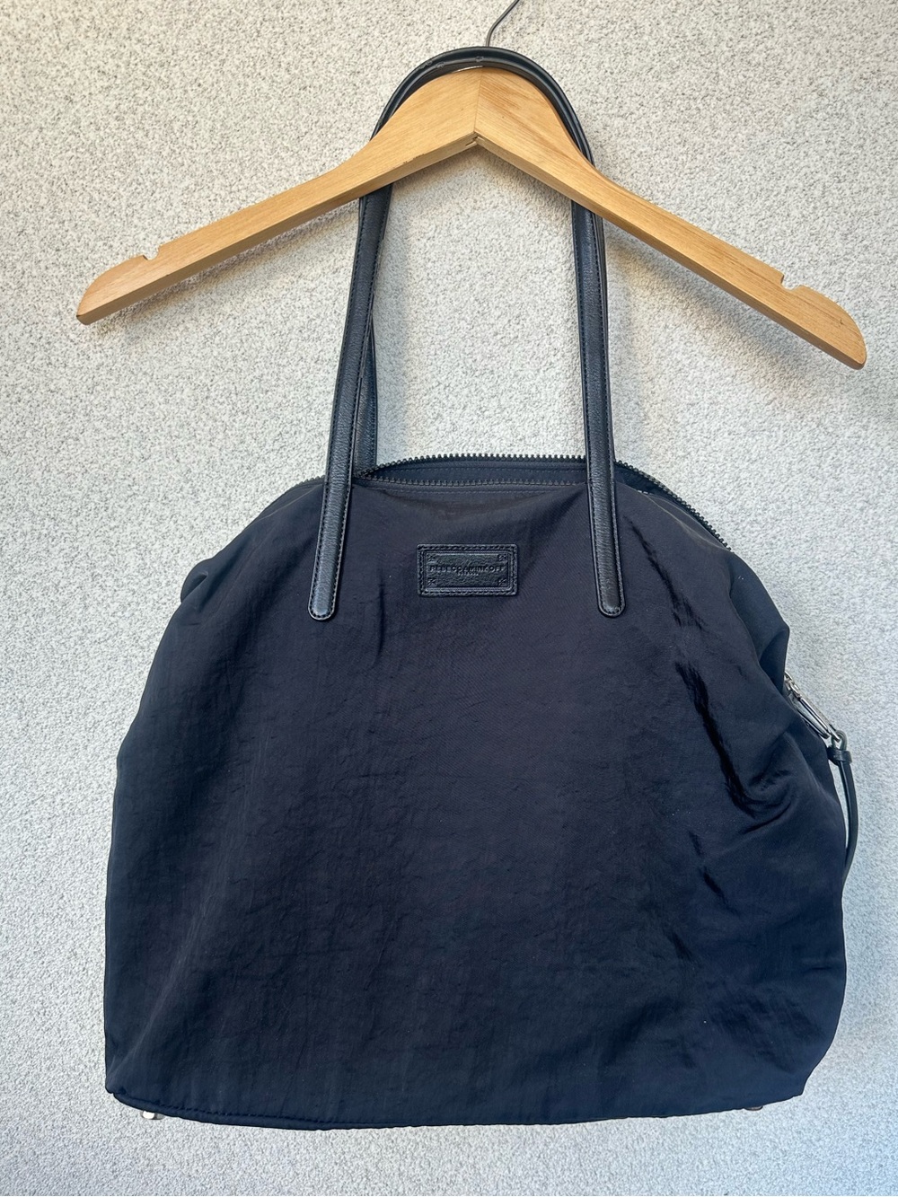 Rebecca Minkoff Black Nylon Tote Bag Shoulder Bag Large Zip Top
